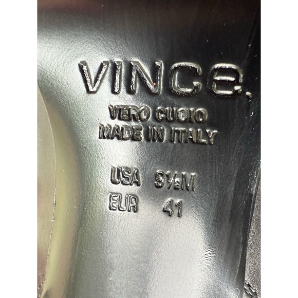 Vince Calla Leather Ankle High Heel Boots Women Size US 9.5 EU 41 Black Booties - Picture 7 of 12